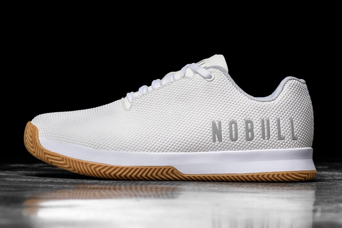 White Women\'s Nobull Superfabric Court Trainers | USA853269