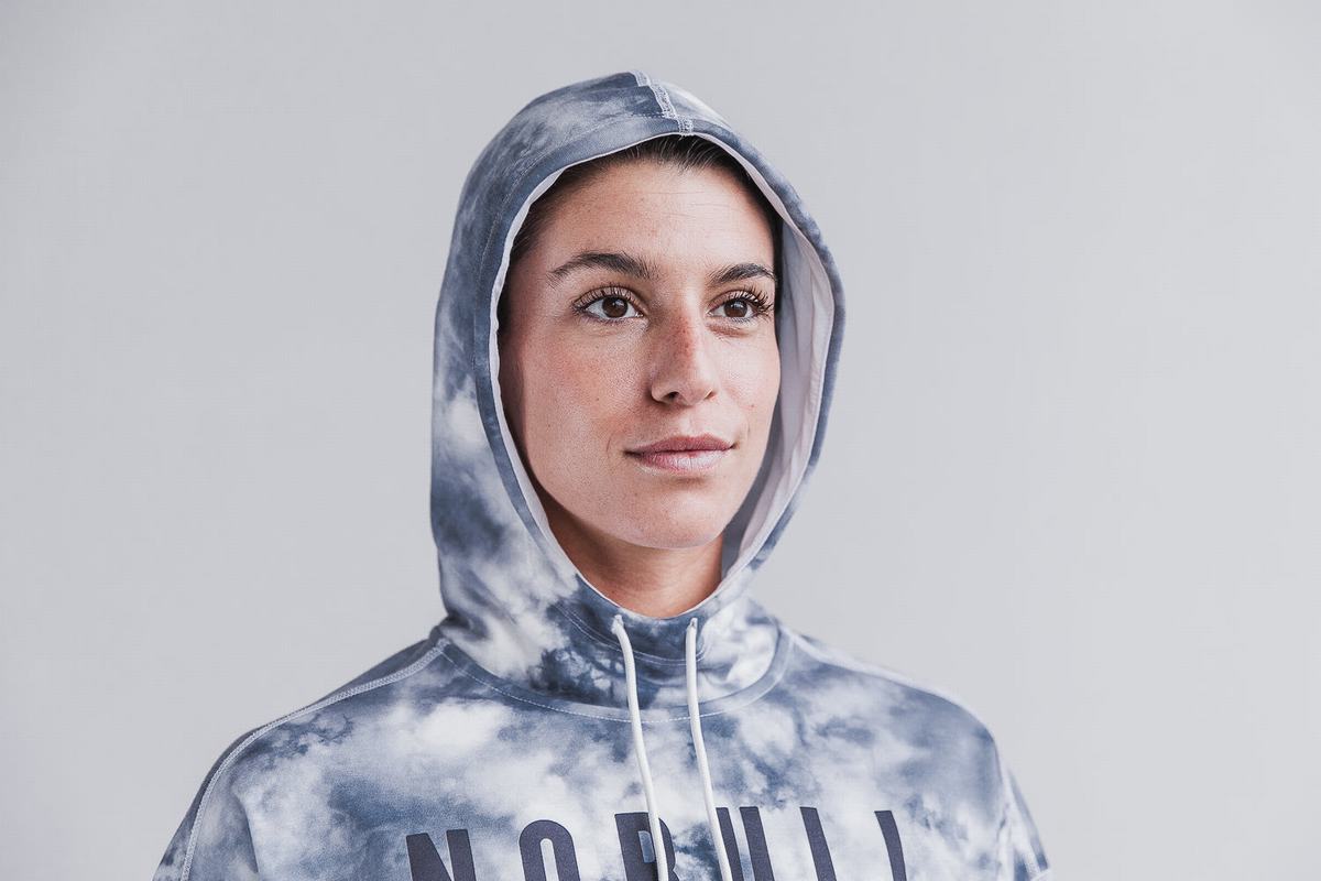 White Women's Nobull Tie-Dye Hoodie | USA139245