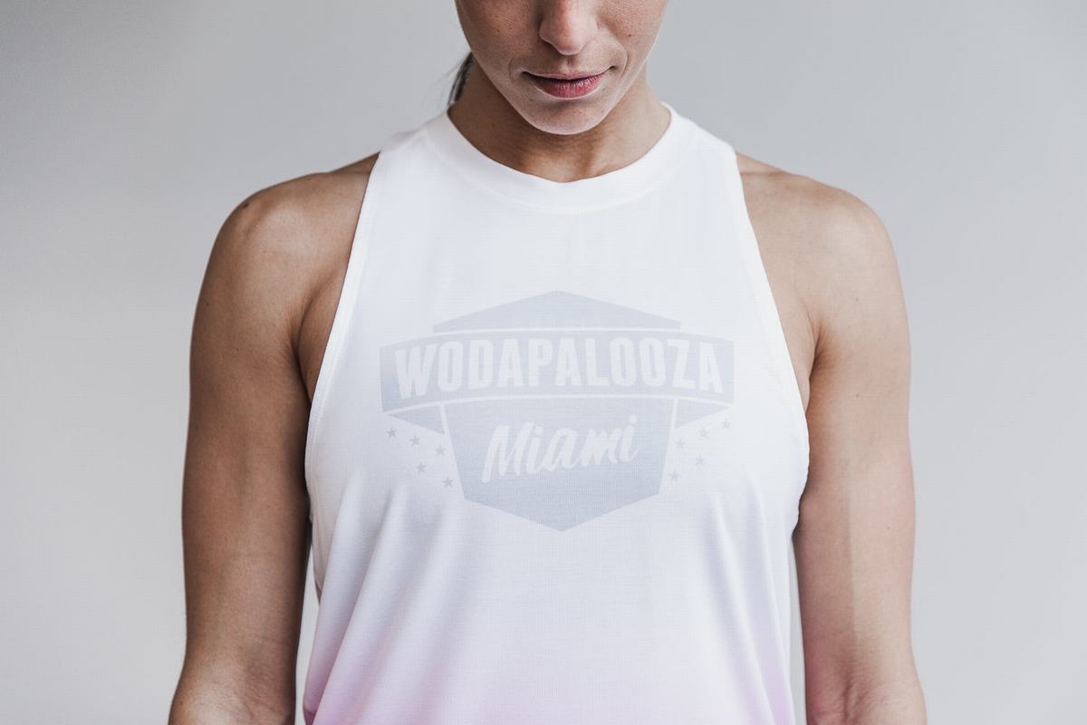 White Women's Nobull Wodapalooza High-Neck Dip-Dye Tank Tops | USA143078