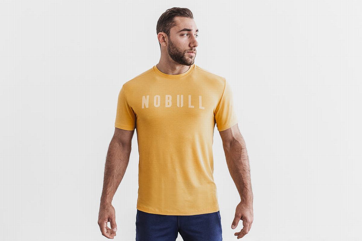 Yellow Men's Nobull T Shirts | USA216348