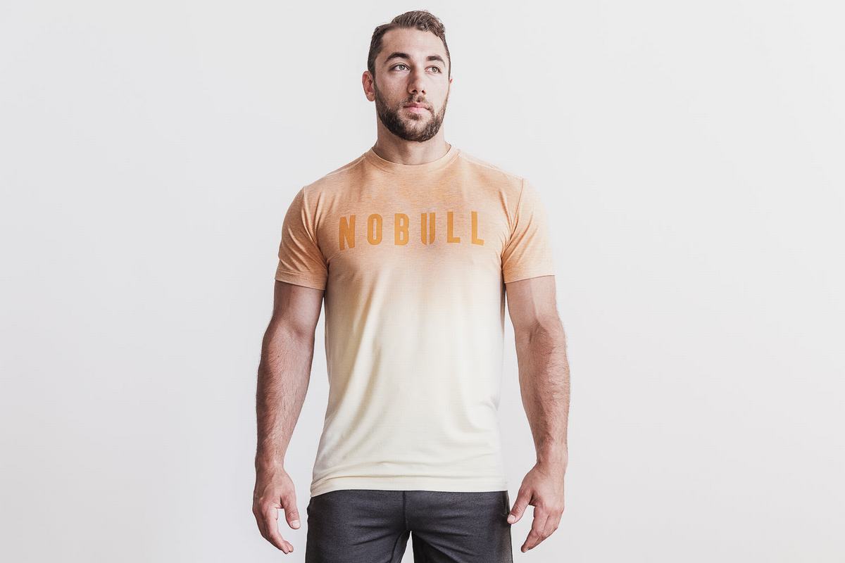 Yellow Men's Nobull T Shirts | USA465213