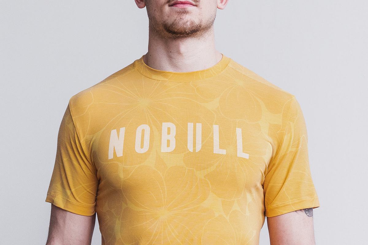 Yellow Men's Nobull T Shirts | USA796205