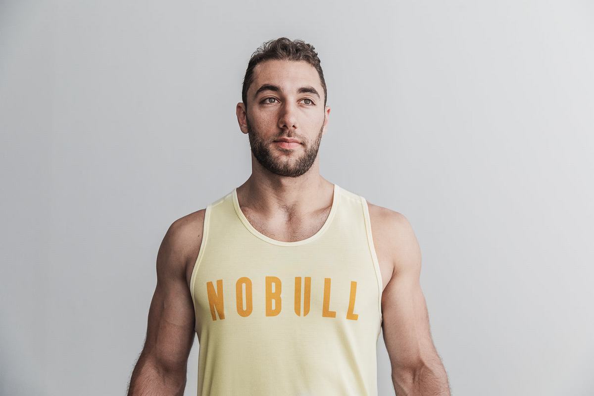 Yellow Men\'s Nobull Tank Tops | USA675839