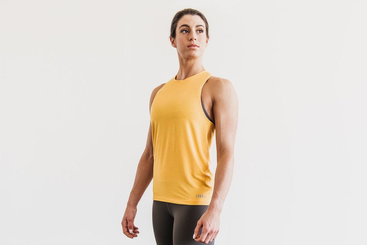 Yellow Women's Nobull High-Neck Bright Colors Tank Tops | USA972305