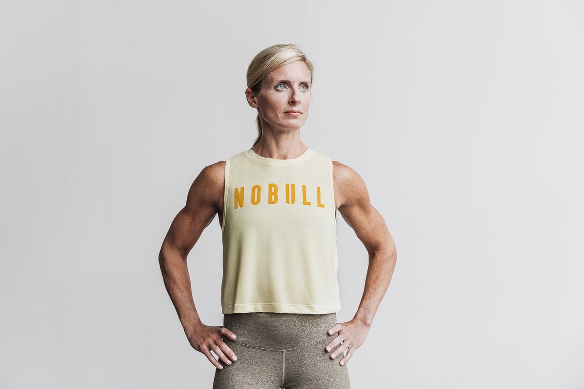 Yellow Women's Nobull Muscle Tank Tops | USA105326