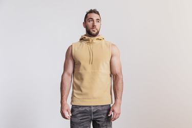 Beige Men's Nobull Arctic Sleeveless Pullover | USA720916