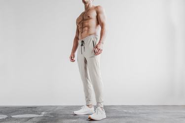 Beige Men's Nobull Joggers | USA029185