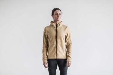 Beige Women's Nobull Arctic Zip-up Jackets | USA634258