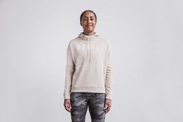 Beige Women's Nobull Hoodie | USA706531