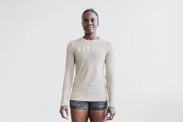 Beige Women's Nobull Long Sleeves | USA576981