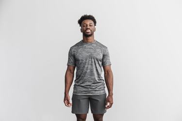 Black Camo Men's Nobull Lightweight Textured T Shirts | USA819725