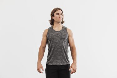 Black Camo Men's Nobull Lightweight Textured Tank Tops | USA968043