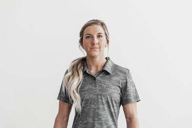 Black Camo Women's Nobull Lightweight Textured Polo T Shirts | USA290164