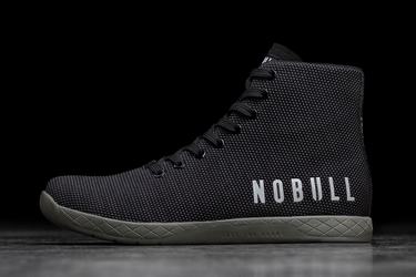 Black Dark Green Men's Nobull Superfabric High-Top Trainers | USA786092