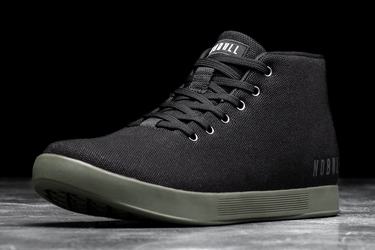 Black Dark Green Women's Nobull Canvas Mid Trainers | USA041723