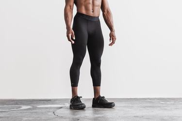 Black Men's Nobull 3/4 Compression Tight Tights | USA052419