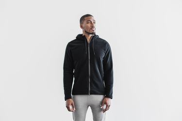 Black Men's Nobull Arctic Zip-up Jackets | USA543067