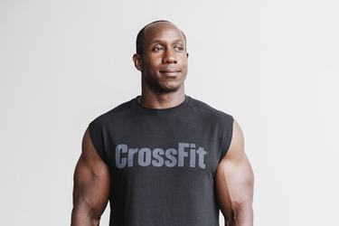 Black Men's Nobull Crossfit® Sleeveless T Shirts | USA398576