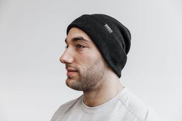 Black Men's Nobull Cuffed Beanie | USA308175