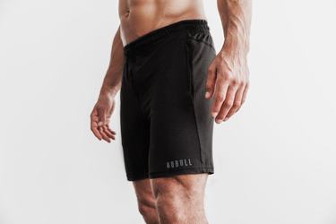 Black Men's Nobull Knit 8.5" Shorts | USA279518