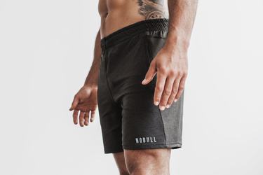 Black Men's Nobull Lightweight Knit 7" Shorts | USA412685