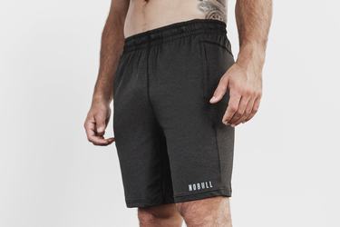 Black Men's Nobull Lightweight Knit 9" Shorts | USA096384