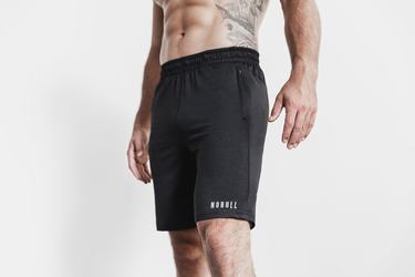 Black Men's Nobull Lightweight Knit 9" Shorts | USA457621