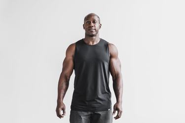 Black Men's Nobull Lightweight Tank Tops | USA396078