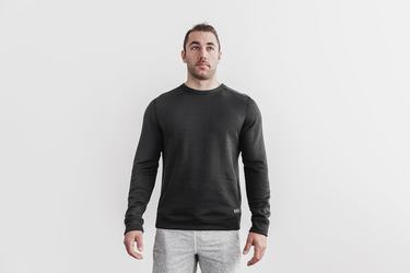 Black Men's Nobull Performance Crew Sweatshirts | USA501384