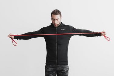 Black Men's Nobull Performance Zip-up Hoodie | USA824063