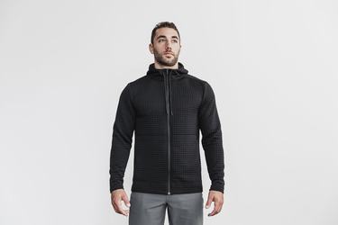 Black Men's Nobull Quilted Zip-up Jackets | USA931240