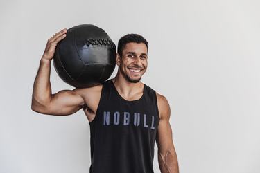 Black Men's Nobull Tank Tops | USA413870