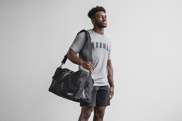 Black Men's Nobull Waxed Canvas Duffle | USA914372