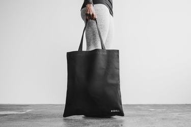 Black Men's Nobull Waxed Canvas Tote Bags | USA608423