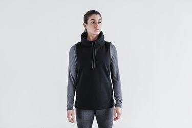 Black Women's Nobull Arctic Sleeveless Cowl Sweatshirts | USA973842