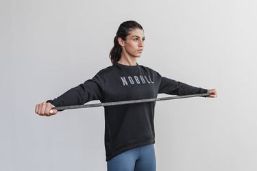 Black Women's Nobull Crew Sweatshirts | USA927310