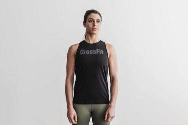 Black Women's Nobull Crossfit® High-Neck Tank Tops | USA049136