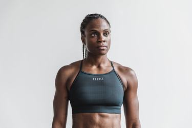 Black Women's Nobull High-Neck Sports Bras | USA316745