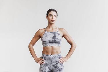 Black Women's Nobull High-Neck Tie-Dye Sports Bras | USA450193