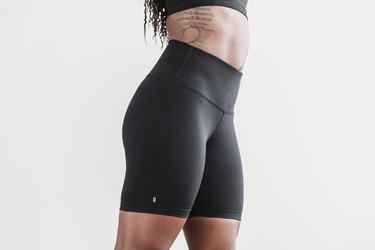 Black Women's Nobull High-Rise 6" Matte Shorts | USA240317