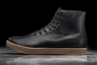 Black Women's Nobull High-Top Leather Trainers | USA746809