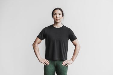 Black Women's Nobull Lightweight Boxy T Shirts | USA036948