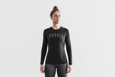 Black Women's Nobull Long Sleeves | USA207169