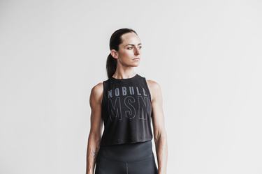 Black Women's Nobull Muscle (Madison) Tank Tops | USA629501