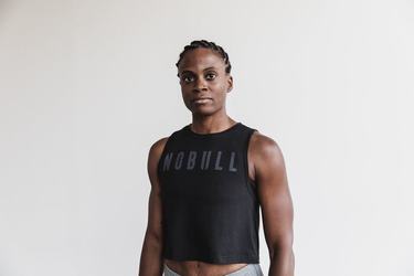 Black Women's Nobull Muscle Tank Tops | USA278693