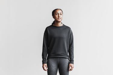 Black Women's Nobull Performance Crew Sweatshirts | USA357849