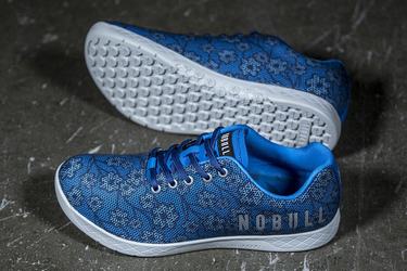 Blue Floral Men's Nobull Superfabric Trainers | USA162479