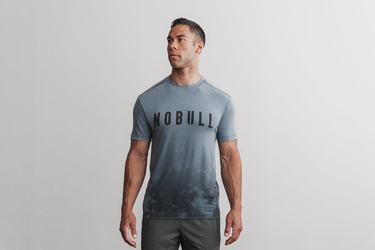 Blue Men's Nobull Dip-Dye T Shirts | USA456271