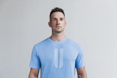 Blue Men's Nobull Horns T Shirts | USA091723