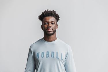 Blue Men's Nobull Long Sleeves | USA301865